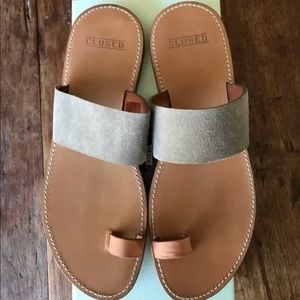 Closed Made in Italy tan leather sandal size 39